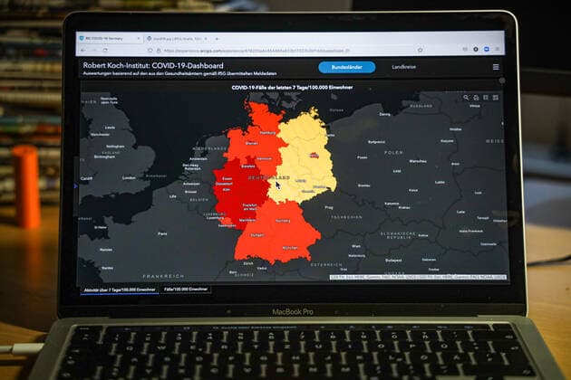 Coronavirus in Deutschland - Covid-19-Dashboard des Robert Koch-Institut 07.09.2021: Robert Koch-Institut: 7-Tage-Inzidenz 83,8. 7-Tage-Fallzahl 69.701. COVID-19-Fälle 4.017.116. Zugang um 6.726 gegenüber dem Vortag. COVID-19-Todesfälle 92.413. Zugang um 59 gegenüber dem Vortag.