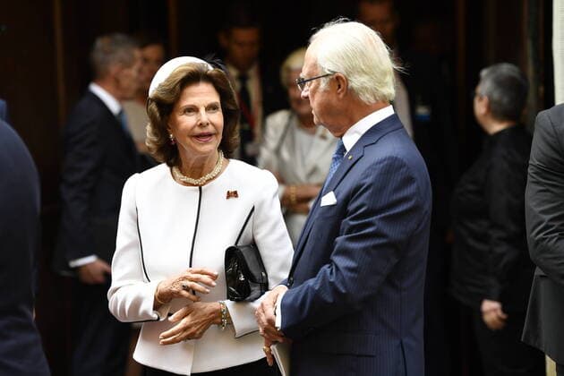 Queen Silvia and King Carl Gustaf visit the German Church in Stockholm, Sweden, Sept 07, 2021 The German Federal President begins a three day state visit to Sweden STOCKHOLM Sweden x10060x,  Copyright: xHenrikxMontgomery TTx GERMAN STATE VISIT