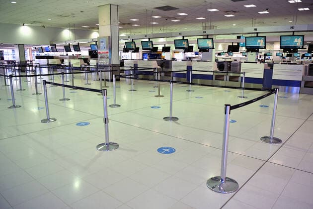 SYDNEY AIRPORT STOCK, An empty check in counter at Sydney International Airport in Sydney, Wednesday, September 8, 2021. ( NO ARCHIVING, EDITORIAL USE ONLY, NO USE IN BOOKS WITHOUT CONSENT SYDNEY NSW AUSTRALIA  Copyright: xJOELxCARRETTx 20210908001573847792