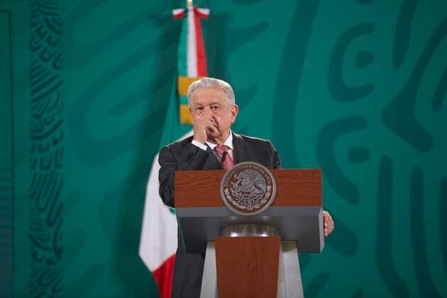 Mexican President Lopez Obrador Meets With Media MEXICO CITY, MEXICO - SEPTEMBER 8: Mexico™s President Andres Manuel Lopez Obrador talks for Mexican media during his daily press conference at National Palace on September 8, 2021 in Mexico City, Mexico. (Photo by Julian Lopez Eyepix Group) Copyright: xJulianxLopezx EYEPIXGROUP_JL_08092021_14274