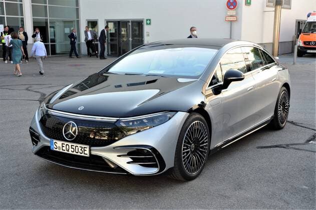 IAA Mobility (Internationale Automobil Ausstellung) 2021 in Muenchen. Foto: Mercedes EQS 580 4 Matic Allrad *** IAA Mobility International Motor Show 2021 in Munich Photo Mercedes EQS 580 4 Matic Allrad