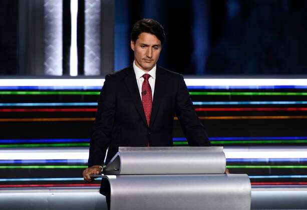 September 9, 2021, Gatineau, PQ, Canada: Liberal Leader Justin Trudeau takes part in the federal election English-language Leaders debate in Gatineau, Que., on Thursday, Sept. 9, 2021. Gatineau Canada  - ZUMAc35_ 20210909_zaf_c35_092 Copyright: xJustinxTangx