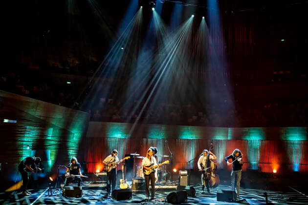 Gruppen Barbro paa scenen under P6 BEAT Rocker Koncerthuset loerdag den 11. september 2021. For ottende gang afholder P6 radiokanalen P6 BEAT Rocker Koncerthuset, hvor det ypperligste den danske musikscene kan praestere spiller live i DR Koncerthuset. Showet er ogsaa en markering af P6 BEATs 10 aars foedselsdag.. , Copenhagen