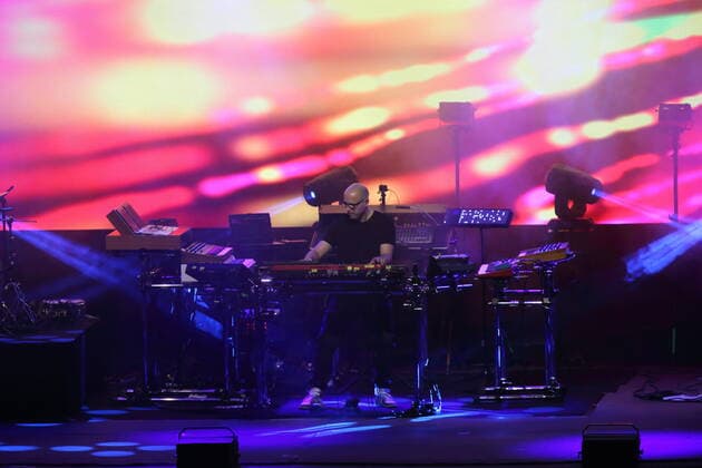Christopher von Deylen alias Schiller bei einem Konzert in der Waldbühne in Berlin, 11. September 2021. Schiller Konzert Waldbühne