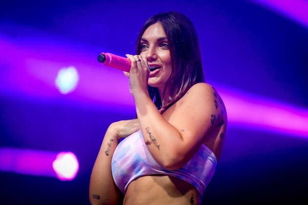September 12, 2021, Codigoro (FE, Italy: Codigoro (FE), Italy, Codishow, September 12, 2021, Elettra Lamborghini during Elettra Lamborghini on Tour 2021 - Italian singer Music Concert Codigoro (FE) Italy Copyright: xEttorexGriffonix