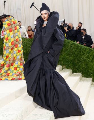 Rihanna arrives for The Met Gala at The Metropolitan Museum of Art celebrating the opening of In America: A Lexicon of Fashion in New York City on Monday, September 13, 2021.  NYP20210913620 JOHNxANGELILLO