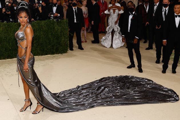 Teyana Taylor arrives for The Met Gala at The Metropolitan Museum of Art celebrating the opening of In America: A Lexicon of Fashion in New York City on Monday, September 13, 2021.  NYP20210913572 JOHNxANGELILLO