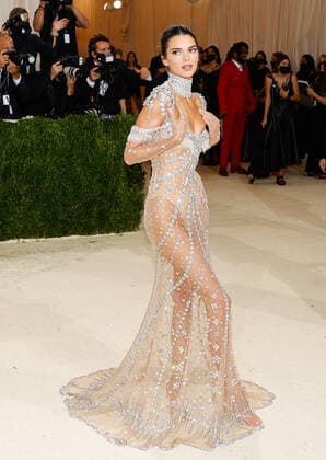 Kendall Jenner arrives for The Met Gala at The Metropolitan Museum of Art celebrating the opening of In America: A Lexicon of Fashion in New York City on Monday, September 13, 2021.  NYP20210913611 JOHNxANGELILLO