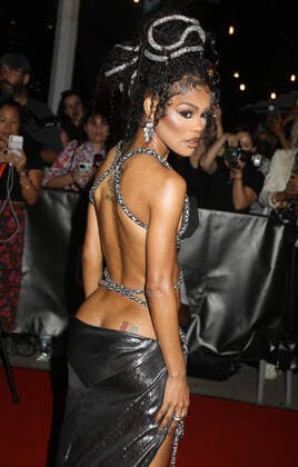 September 13, 2021, New York, New York, USA: TEYANA TAYLOR attends the 2021 VIP Met Gala departures held at The Mark Hotel. New York USA - ZUMAk03_ 20210913_zaf_k03_137 Copyright: xNancyxKaszermanx