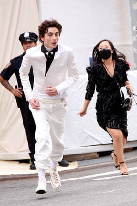September 13, 2021, New York City, New York, USA: TIMOTHEE CHALAMET attends the Met Gala 2021 celebrating Ã¢â‚¬oeIn America:A Lexicon of FashionÃ¢â‚¬Â.The Metropolitan Museum of Art, NYC.September 13, 2021. New York City USA - ZUMAms4_ 20210913_zaf_ms4_009 Copyright: xSoniaxMoskowitzxGordonx