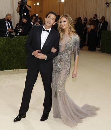 Adrien Brody and Georgina Chapman arrives on the red carpet for The Met Gala at The Metropolitan Museum of Art celebrating the opening of In America: A Lexicon of Fashion in New York City on Monday, September 13, 2021.  NYP20210913322 JOHNxANGELILLO