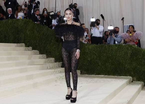 Olivia Rodrigo arrives on the red carpet for The Met Gala at The Metropolitan Museum of Art celebrating the opening of In America: A Lexicon of Fashion in New York City on Monday, September 13, 2021.  NYP20210913360 JOHNxANGELILLO