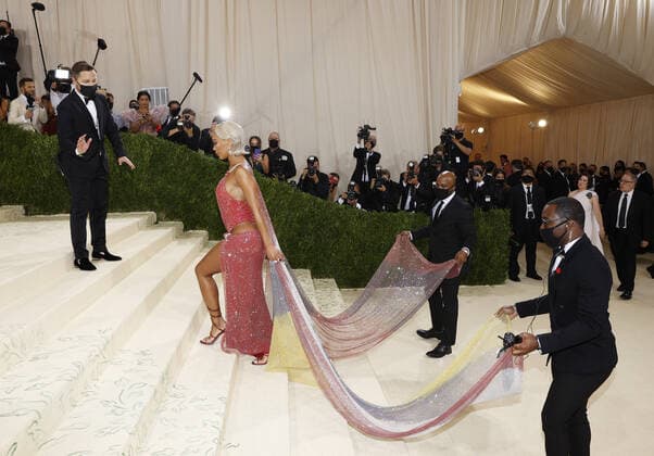 Saweetie arrives on the red carpet for The Met Gala at The Metropolitan Museum of Art celebrating the opening of In America: A Lexicon of Fashion in New York City on Monday, September 13, 2021.  NYP20210913324 JOHNxANGELILLO