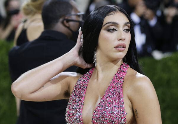 Lourdes Leon arrives on the red carpet for The Met Gala at The Metropolitan Museum of Art celebrating the opening of In America: A Lexicon of Fashion in New York City on Monday, September 13, 2021.  NYP20210913374 JOHNxANGELILLO