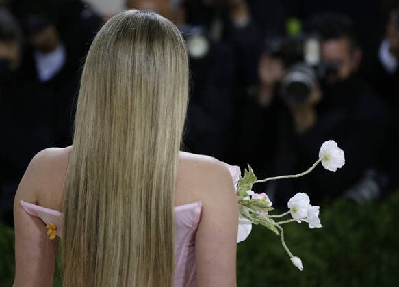 Lili Reinhart arrives on the red carpet for The Met Gala at The Metropolitan Museum of Art celebrating the opening of In America: A Lexicon of Fashion in New York City on Monday, September 13, 2021.  NYP20210913387 JOHNxANGELILLO
