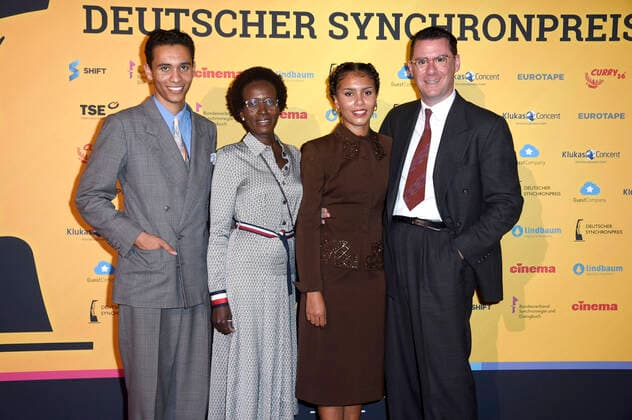David Hermlin, Joyce Hermlin, Rachel Hermlin und Andrej Hermlin bei der Verleihung des Deutschen Synchronpreises 2021 im Tipi am Kanzleramt. Berlin, 15.09.2021