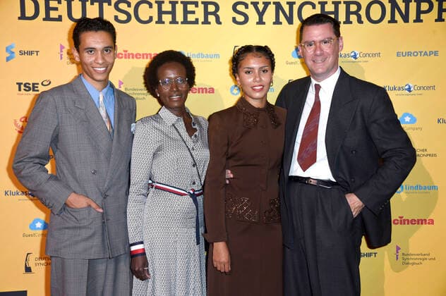 David Hermlin, Joyce Hermlin, Rachel Hermlin und Andrej Hermlin bei der Verleihung des Deutschen Synchronpreises 2021 im Tipi am Kanzleramt. Berlin, 15.09.2021
