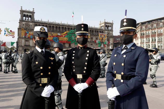 Ceremony Of The 211th Anniversary Of The independence Day MEXICO CITY, MEXICO - SEPTEMBER 16, 2021: A Militar takes part during the ceremony of Military parade for the 211th anniversary of the Grito de Dolores or national Independence. On September 16, 2021 in Mexico City, Mexico. (Photo by Luis Barron Eyepix Group) Copyright: xLuisxBarronx EYEPIXGROUP_LB_16092021_5070