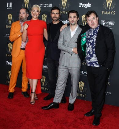 Television Academy s Reception To Honor 73rd Emmy Award Nominees NORTH HOLLYWOOD, LOS ANGELES, CALIFORNIA, USA - SEPTEMBER 17: Brendan Hunt, Hannah Waddingham, Brett Goldstein, Phil Dunster and Jeremy Swift arrive at the Television Academy s Reception To Honor 73rd Emmy Award Nominees held at The Academy of Television Arts and Sciences on September 17, 2021 in North Hollywood, Los Angeles, California, United States. North Hollywood California United States collin-televisi210917_npkSX  Copyright: xImagexPressxAgencyx
