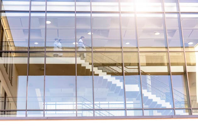 Outdoor view of male and female doctors moving down hospital stairway, 18.01.2017, Copyright: xsuedhangx, model released, wearing,working,full length,low angle view,side view,responsibility,cooperation,skill,teamwork,on the go,caucasian ethnicity,woman,young woman,man,young man,colleague,four people,medical occupation,doctor,stairway,indoors,germany,bavaria,munich,hospital,outdoors,day,lab coat,medicine,building exterior,moving down,both male and female,healthcare,glass fronted,junior doctor,January 2017 Release,Working,Caucasian Ethnicity,Female,Women,Young Women,Young Adult Woman,Male,Men,Young Men,Healthcare Occupation,Physician,Businesspeople,Cooperation,On The Move,Responsibility,Skill,Teamwork,Small Group Of People,Four People,Germ Ref:IS09B4171