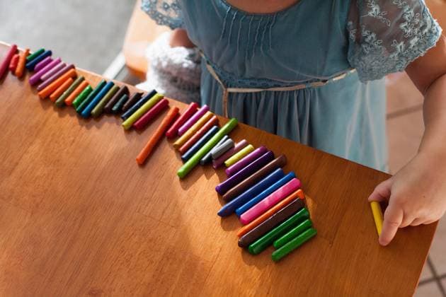 Girl lining up crayons in a row, 16.07.2017, Copyright: xKinzie+Riehmx, model released, learning,multi colored,colorful,cropped,high angle view,childhood,concentration,control,order,organization,creativity,imagination,independence,innocence,in a row,crayon,child,caucasian ethnicity,female,girl,only one girl,one person,indoors,day,arts and crafts,education,2 to 3 years,autism,August 2017 Release,Thinking,Concentration,Learning,Caucasian Ethnicity,Child,Preschooler,2-3 Years,Female,Girls,Girl,Childhood,Control,Creativity,Imagination,Independence,Innocence,Order,Organization,In A Row,Colourful,Multi Coloured,One Person,Part Of,Close-Up,High Angle View,Crayon,Symbol,Orthographic Symbol,Numeral,Indoors,Day,Education,Autism,Behavioural Disorde Ref:IS09B6T7C