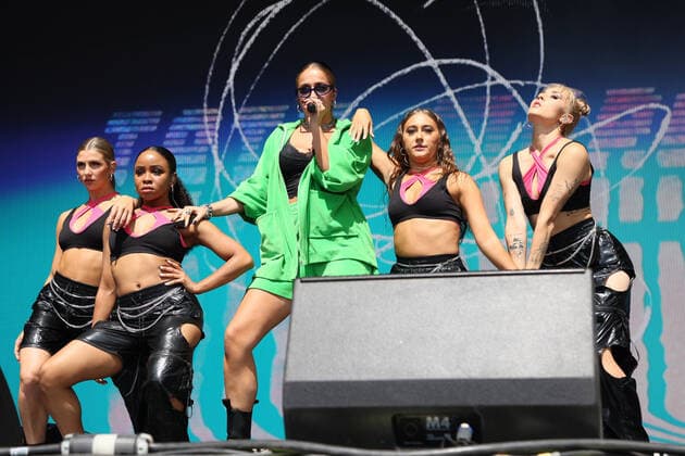 Tate McRae performs on stage during the iHeartRadio Music Festival Daytime Concerts at Area15 in Las Vegas, Nevada on Saturday, September 18, 2021.  LAV2021091851 JAMESxATOA