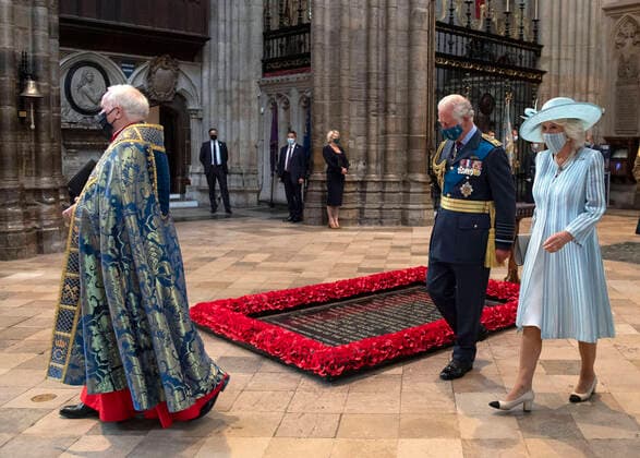 Bilder des Jahres 2021, Entertainment 09 September Entertainment Themen der Woche KW37 Entertainment Bilder des Tages . 19 09 2021. London, United Kingdom. Prince Charles,The Prince of Wales and Camilla, Duchess of Cornwall, at the Battle of Britain 81st anniversary service of thanksgiving and rededication at Westminster Abbey in London.  xPoolx xi-Imagesx IIM-22585-0001