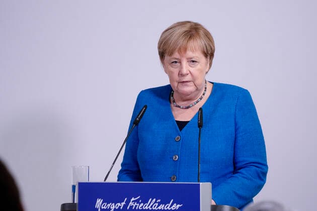 Verleihung des Margot-Friedlaender-Preis 2021 Aktuell,20.09.2021,Berlin, Bundeskanzlerin Dr. Angela Merkel im Portrait bei Ihrer Laudation bei der Verleihung des Margot Friedlaender Preis Berlin Berlin Deutschland