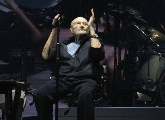 Genesis perform on the first night of their Last Domino? reunion tour at Utilita Arena Birmingham. This is the bands first live performance in 13 years. Featuring: Phil Collins Where: Birmingham, United Kingdom When: 18 Jul 2017 Credit: Cover Images Copyright: xx 50666856 EDITORIAL USE ONLY. NOT FOR USE BY NEWSPAPERS BASED IN THE UK.