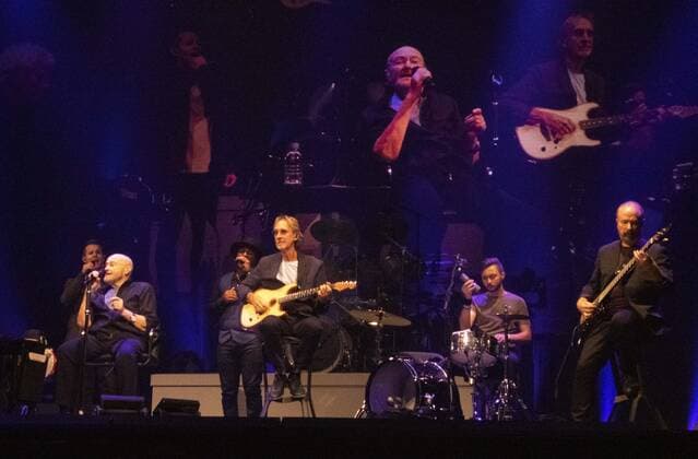 Genesis perform on the first night of their Last Domino? reunion tour at Utilita Arena Birmingham. This is the bands first live performance in 13 years. Featuring: Phil Collins Where: Birmingham, United Kingdom When: 18 Jul 2017 Credit: Cover Images Copyright: xx 50666906 EDITORIAL USE ONLY. NOT FOR USE BY NEWSPAPERS BASED IN THE UK.