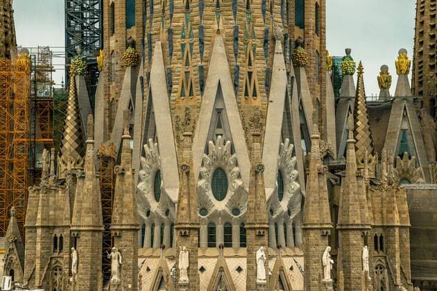September 21, 2021, Barcelona, Catalonia, Spain: Detail view of the Basilica of La Sagrada Familia during the annual press conference about the state and progression of the ongoing construction. Due to the Corona-Virus crisis the date of completion has been postponed and there will no new date announced until 2024, when the works will hopefully again at the pace of 2019. Barcelona Spain - ZUMAo105 20210921_zap_o105_008 Copyright: xMatthiasxOesterlex