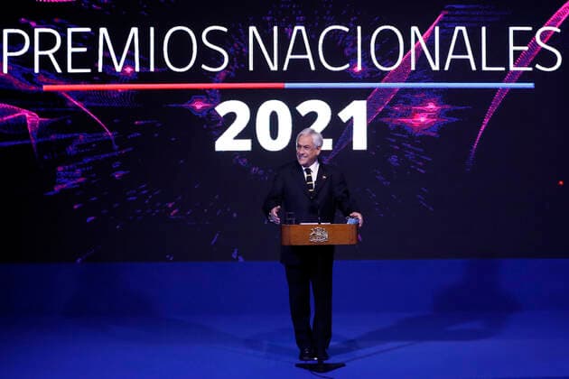 Santiago, September 22, 2021 The President of the Republic, Sebastian Pinera, heads the official ceremony of the 2021 National Awards Dragomir Yankovic Aton Chile, Santiago Chile Aton Chile Aton 545391  Copyright: DRAGOMIRxYANKOVIC ATONxCHILE