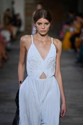 Milan, Milan Fashion Week, Women Spring Summer 2022. Milan, Women s Fashion, Spring Summer 2022. ALBERTA FERRETTI Fashion show catwalk Pictured: Model  Copyright: xRiccardoxGiordanox xIPAx xModaxMilanox
