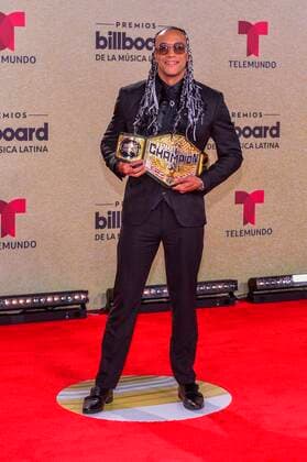 Professional wrestler of Puerto Rican descent, Damian Priest, poses on the red carpet at the Billboard Latin Music Awards, at the Watsco Center in Miami, Florida, USA, 23 September 2021. According to the organizers, the Billboard Latin Music Awards recognize the most popular albums, songs and performers in Latin music, based on the results of actual sales, streaming, radio broadcasts and social networks that provide information to the weekly Billboard charts. for a year. Red carpet of the 2021 Billboard Latin Music Awards in Miami !ACHTUNG: NUR REDAKTIONELLE NUTZUNG! Copyright: xGiorgioxVierax USA1977 20210924-6c6d8fc2031d6bd069f63a5b51bbcbe771a15e0c