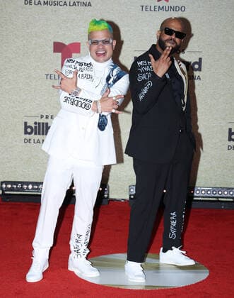 Jowell y Randy arrives on the red carpet at the 2021 Latin Billboard Music Awards at the University of Miami, Watsco Center, Thursday, September 23, 2021 in Coral Gables, Florida.  MIA20210923125 GARYxIxROTHSTEIN
