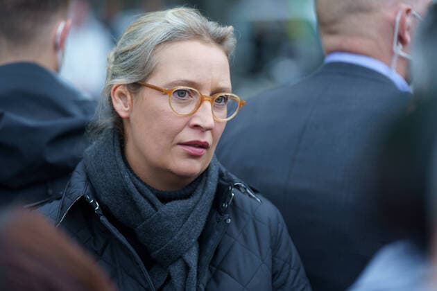 Wahlkampfabschluss der AfD in Berlin zur Bundestagswahl 2021 vor dem Schloss Charlottenburg - Alice Weidel, Spitzenkandidatin der AfD zur Bundestagswahl;Wahlkampfabschluss der AfD in Berlin zur Bundestagswahl 2021 vor dem Schloss Charlottenburg - Alice Weidel, Spitzenkandidatin der AfD zur Bundestagswahl, Berlin Berlin Deutschland Schloss Charlottenburg