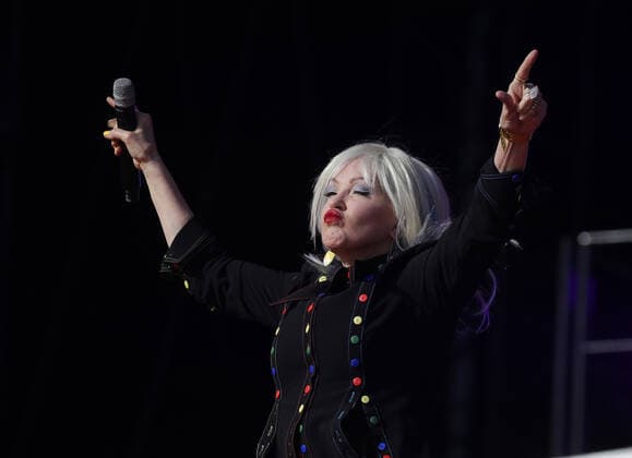 Cyndi Lauper performs at Global Citizen Live in New York City on Saturday, September 25, 2021. Global Citizen Live is a 24-hour global event starting on September 25 to unite the world to defend the planet and defeat poverty.  NYP20210925101 JOHNxANGELILLO