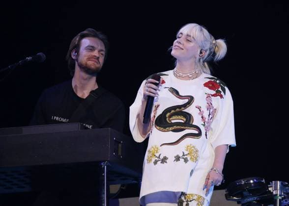 Billie Eilish performs with brother Finneas at Global Citizen Live in New York City on Saturday, September 25, 2021. Global Citizen Live is a 24-hour global event starting on September 25 to unite the world to defend the planet and defeat poverty.  NYP20210925193 JOHNxANGELILLO