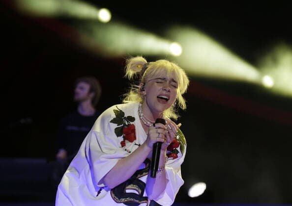 Billie Eilish performs at Global Citizen Live in New York City on Saturday, September 25, 2021. Global Citizen Live is a 24-hour global event starting on September 25 to unite the world to defend the planet and defeat poverty.  NYP20210925194 JOHNxANGELILLO