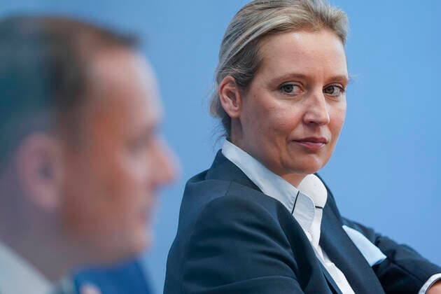 Bundespressekonferenz AfD - Zu den Bundestags- und Landtagswahlen Aktuell,27.09.2021,Berlin,Alice Weidel, Spitzenkandidatin der AfD gemeinsam mit Tino Chrupalla, Spitzenkandidat der AfD bei der Bundespressekonferenz zum Thema AfD - Zu den Bundestags- und Landtagswahlen Berlin Berlin Deutschland