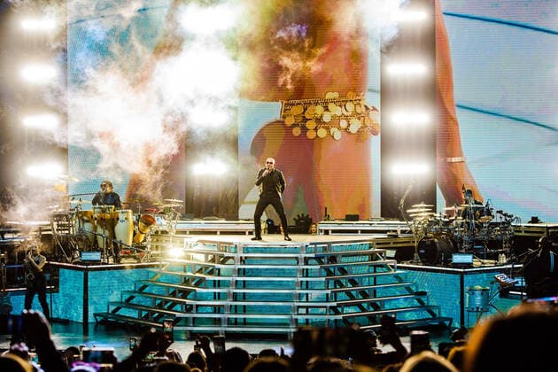 Pitbull performs during the Pitbull: I Feel Good Tour at Shoreline Amphitheatre on September 26, 2021 in Mountain View, California. Copyright: ximageSPACE MediaPunchx