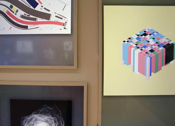 NFT art is on display for the upcomming Post-War to Present: The NFTs auction at Christie s New York galleries in New York City on Tuesday, September 28, 2021.  NYP20210928111 JohnxAngelillo