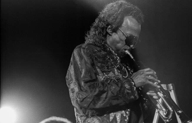 Miles Davis Polen, Warschau, 30.10.1988, Miles Davis, Jazz Jamboree, Kulturpalast in Warschau, Â *** Miles Davis Poland, Warsaw, 30 10 1988, Miles Davis, Jazz Jamboree, Palace of Culture in Warsaw, Â