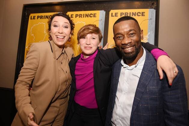 28.09.2021 xesx Frankfurt am Main, Harmonie Kino Premiere des Films Le Prince mit der österreichischen Schauspielerin Ursula Strauss, der Regisseurin Lisa Bierwirth und dem französischem Star Passi Balende (von links). emspor, DFL regulations prohibit any use of photographs as image sequences and or quasi-video