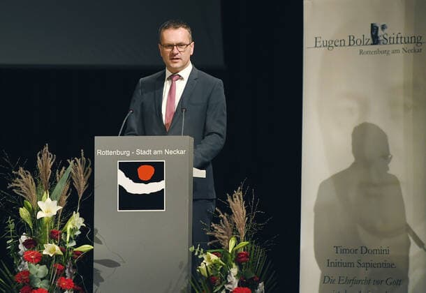 Rottenburg 30.09.2021 Verleihung des Eugen-Bolz-Preis 2021 Oberbuergermeister Stephan Neher (CDU)