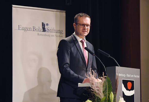 Rottenburg 30.09.2021 Verleihung des Eugen-Bolz-Preis 2021 Oberbuergermeister Stephan Neher (CDU)