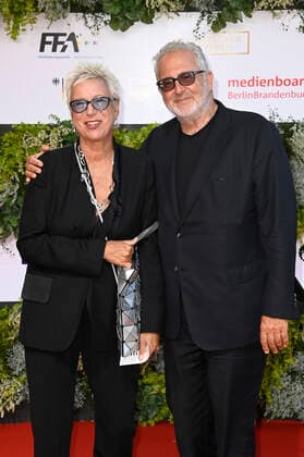 Doris Dörrie und Martin Moszkowicz bei der 71. Verleihung des Deutschen Filmpreises 2021 im Palais am Funkturm in der Messe Berlin. Berlin, 01.10.2021