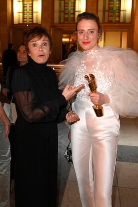 Katrin Sass und Maren Eggert bei der Aftershow Party nach der 71. Verleihung des Deutschen Filmpreises 2021 im Palais am Funkturm in der Messe Berlin. Berlin, 01.10.2021