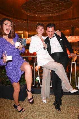 Entertainment Themen der Woche KW39 Caroline Hartig, Svenja Jung und Hannes Wegener bei der Aftershow Party nach der 71. Verleihung des Deutschen Filmpreises 2021 im Palais am Funkturm in der Messe Berlin. Berlin, 01.10.2021