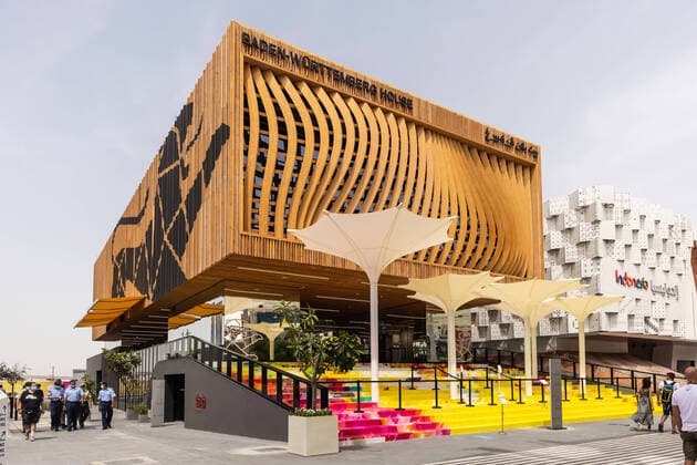 Bilder des Jahres 2021, News 10 Oktober News Themen der Woche KW39 News Bilder des Tages Offizielle Eröffnung des Baden-Württemberg-Haus auf der EXPO 2020 Dubai. Der Südweststaat ist als einziges Bundesland mit einem eigenen Pavillon auf der Expo vertreten. AE, Vereinigte Arabische Emirate, Dubai, 03.10.2021 *** Official opening of the Baden Württemberg House at EXPO 2020 Dubai The south-western state is the only federal state to be represented with its own pavilion at the Expo AE, United Arab Emirates, Dubai, 03 10 2021